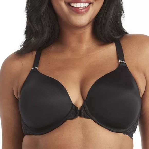 Maidenform One Fab Fit Full Coverage Lace Racerback Bra, 32D black lace - Picture 6 of 6